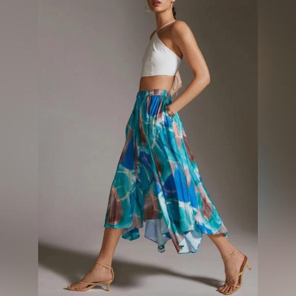 Anthropologie Sleek A-Line Midi Skirt Size M - Picture 3 of 11